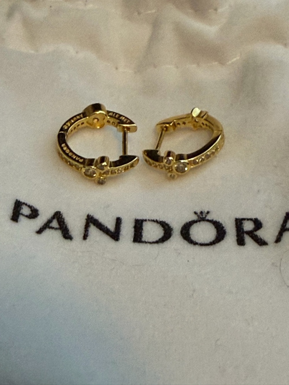 Pandora Gold Plated Huggie Earrings